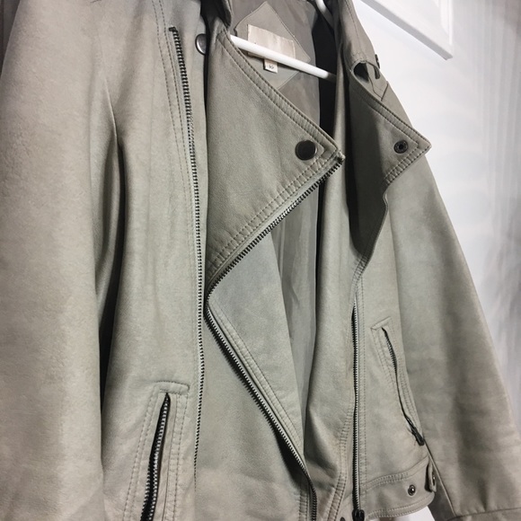 Grey Leather Jacket, Small (Women’s) - Picture 2 of 3